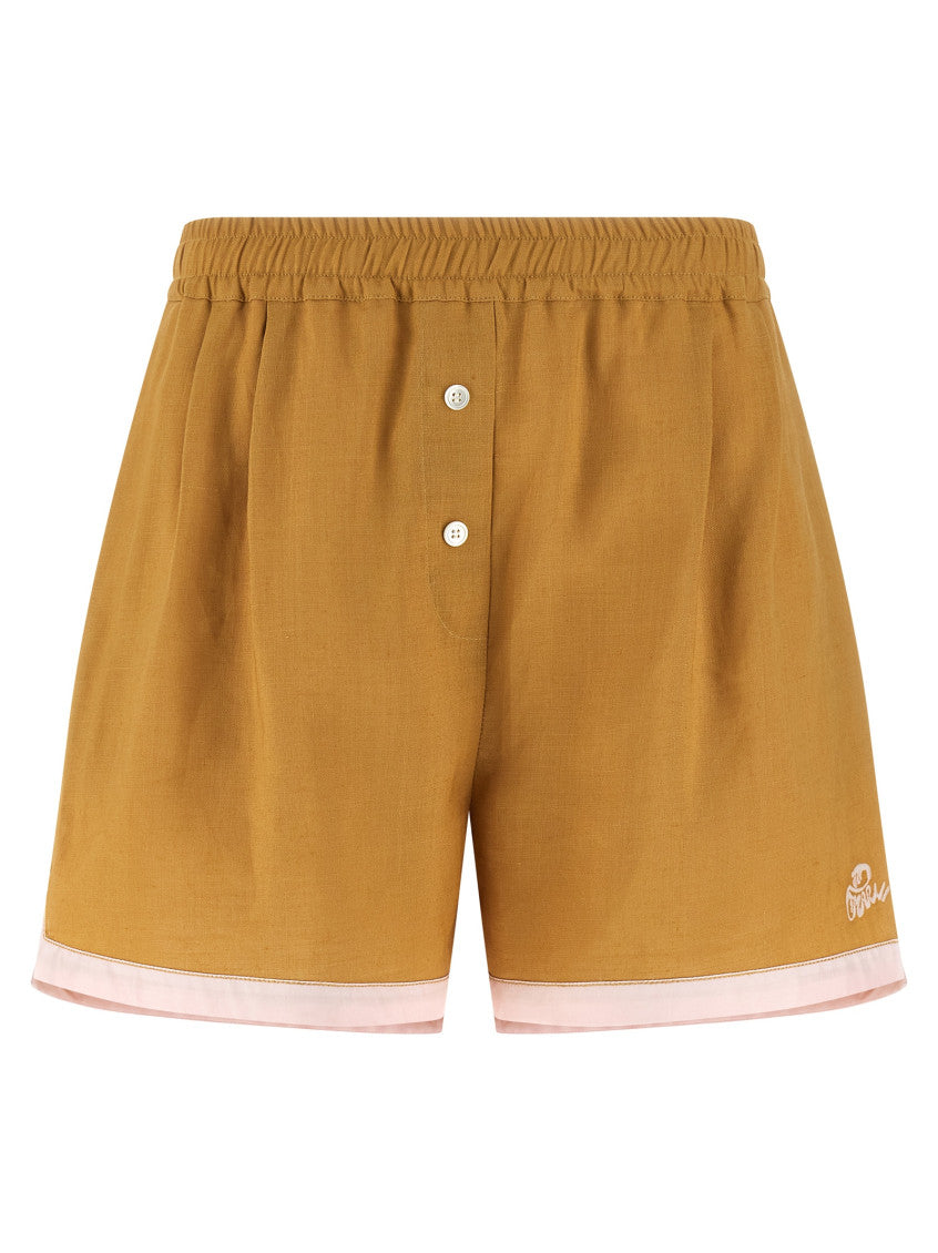 Yellow Linen shorts 1