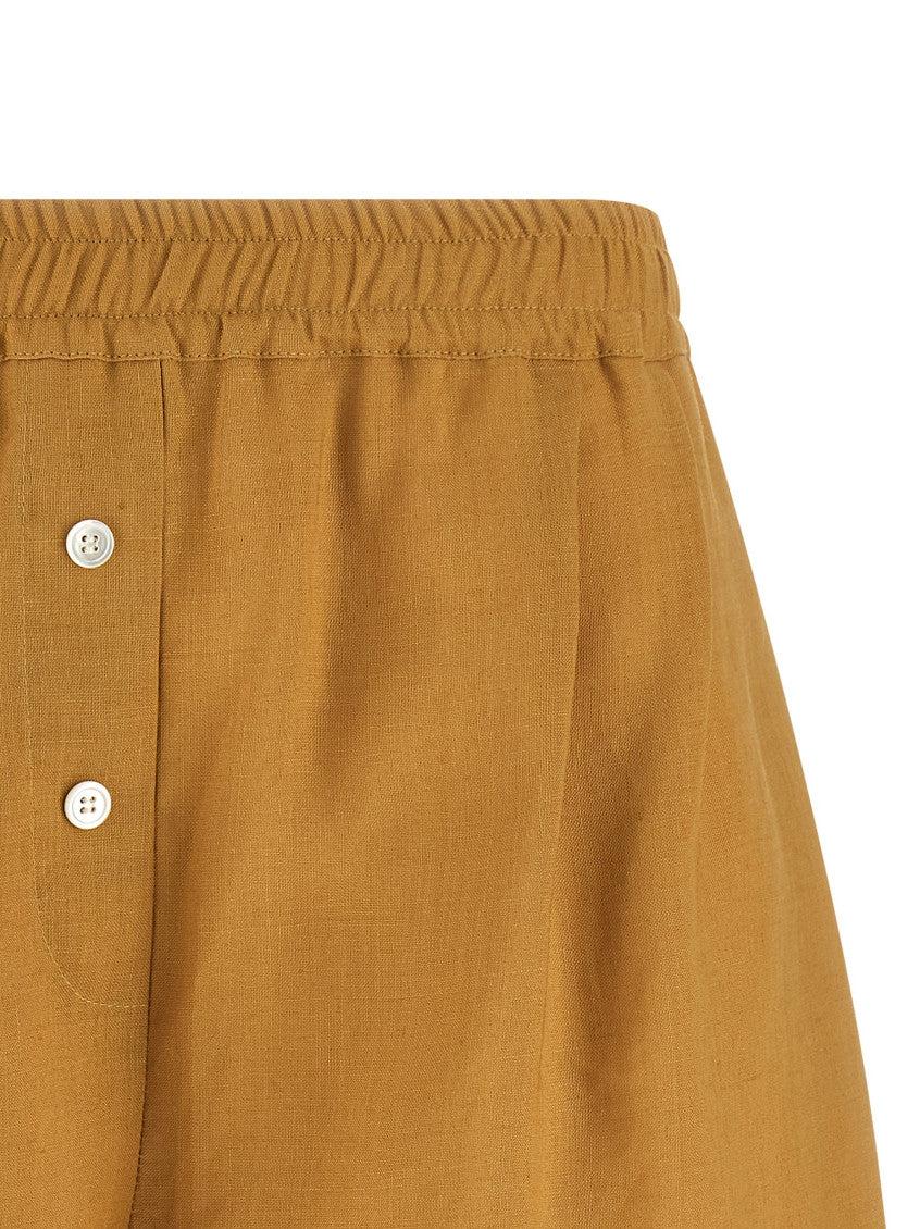 Yellow Linen shorts 3