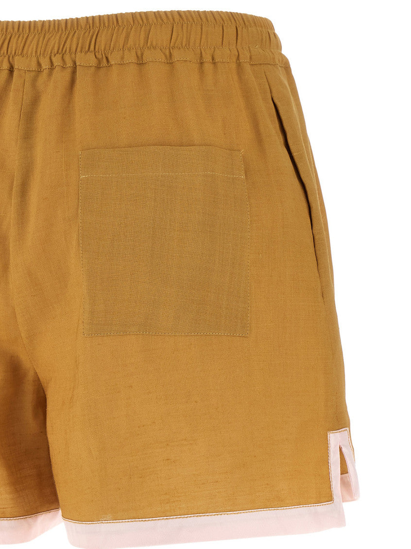 Yellow Linen shorts 4