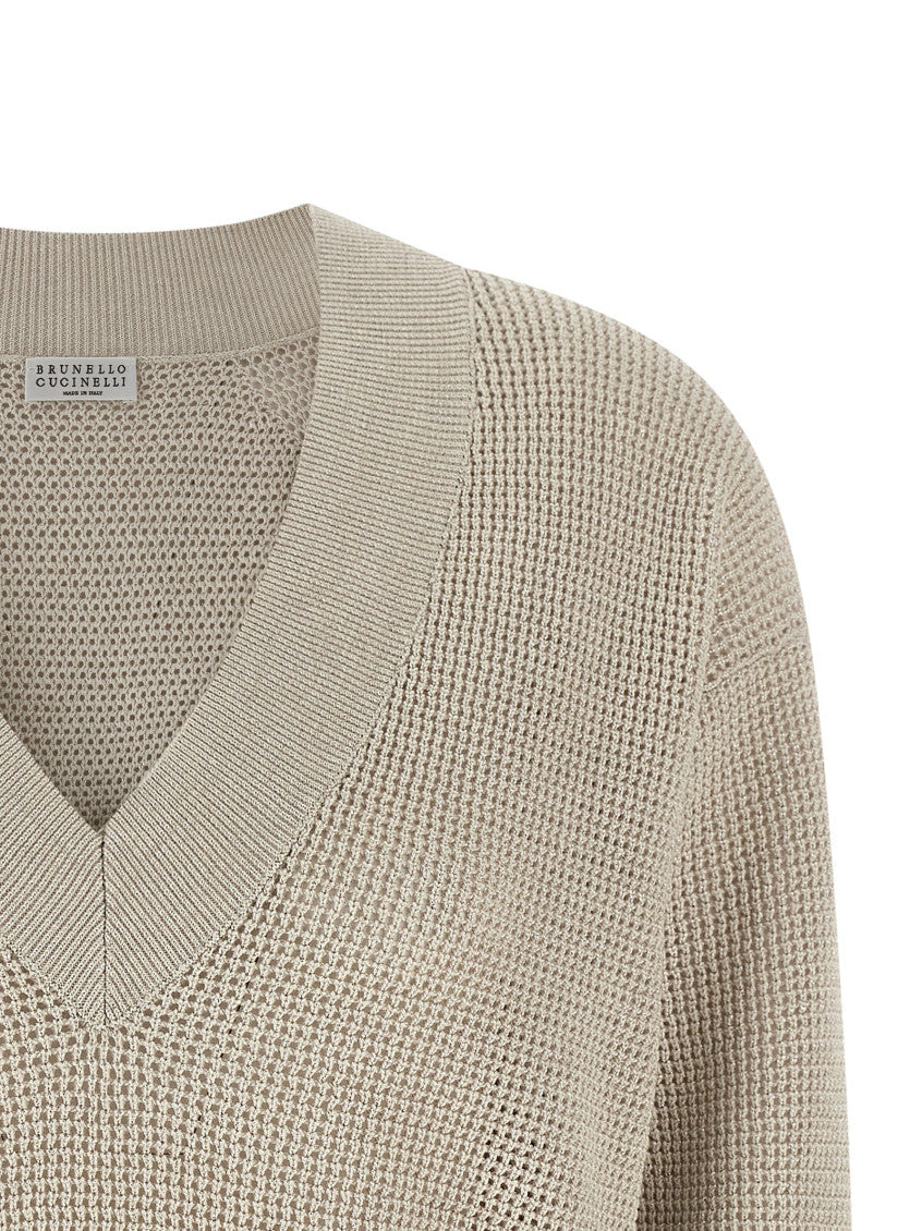 Beige Openwork sweater 3