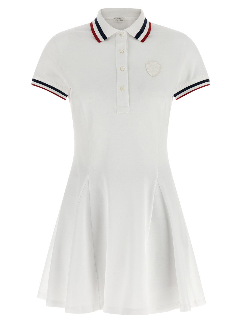 White Logo embroidery tennis dress 1