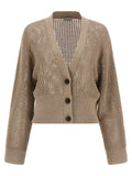 Beige Sequin Mesh Cadrigan 1