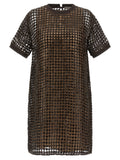 Brown Sequin mesh dress 1