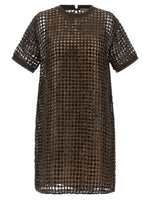 Brown Sequin mesh dress 1