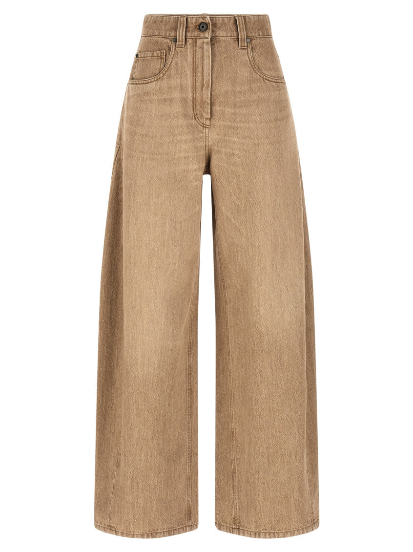 Beige 'Wide' jeans 1