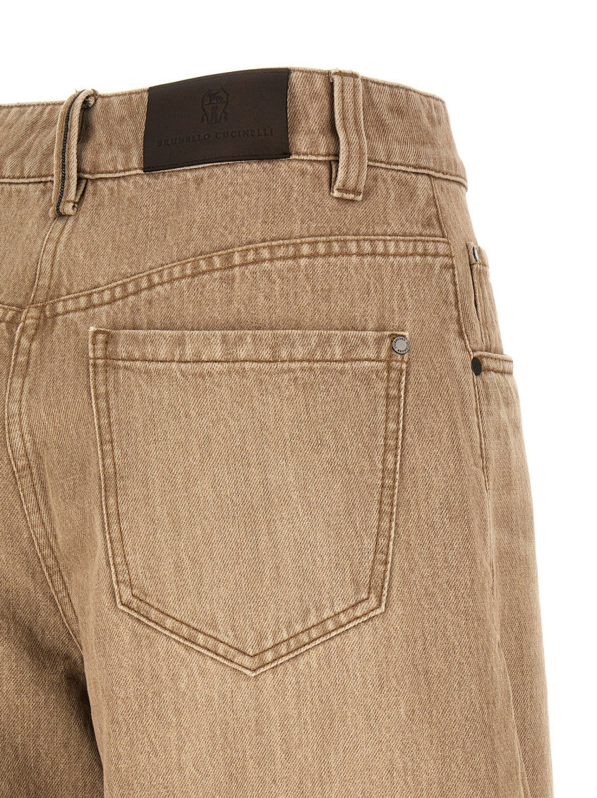 Beige 'Wide' jeans 4