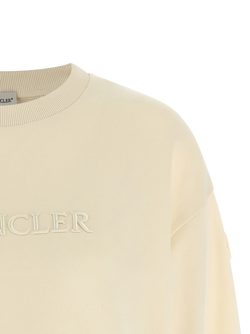 Beige Logo embroidery sweatshirt 3