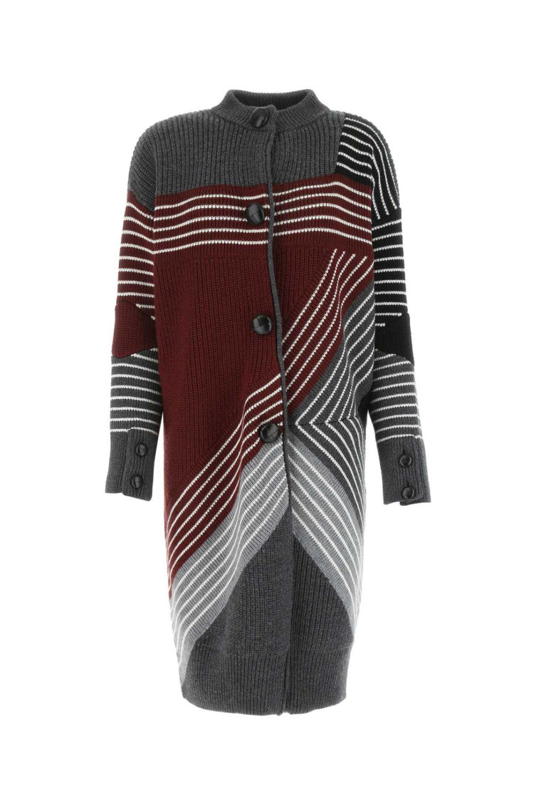 Multicolor Striped Wool Knitted Coat 1