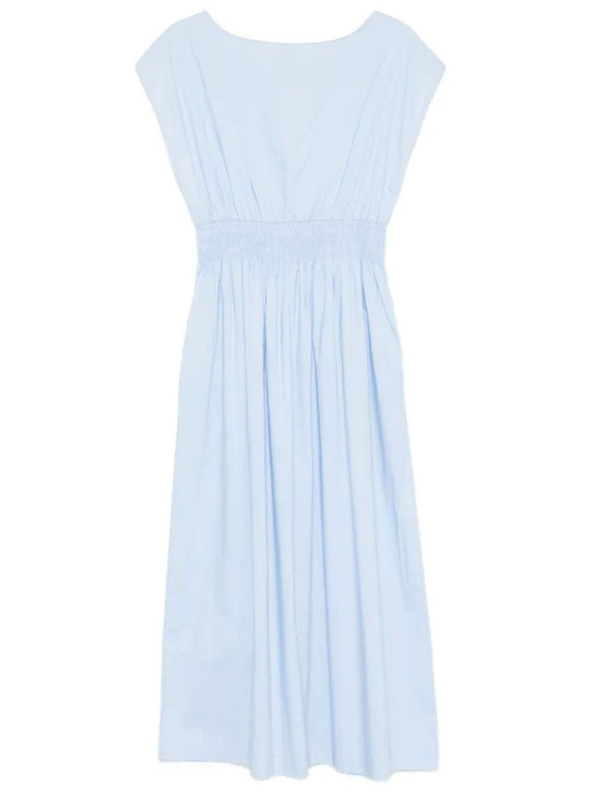 Blue  Boat Neck Midi Dress 2