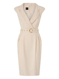 Beige Midi Wrap With Belt Dress 1