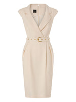 Beige Midi Wrap With Belt Dress 1