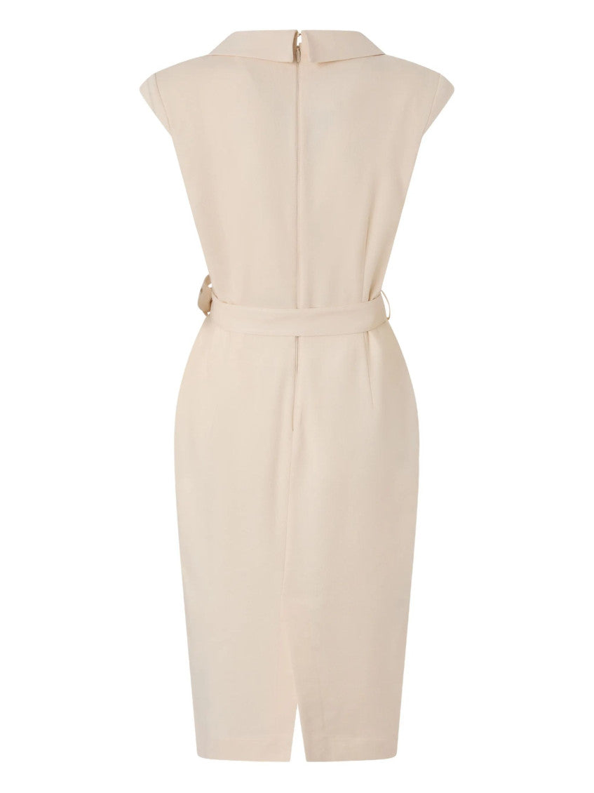 Beige Midi Wrap With Belt Dress 2