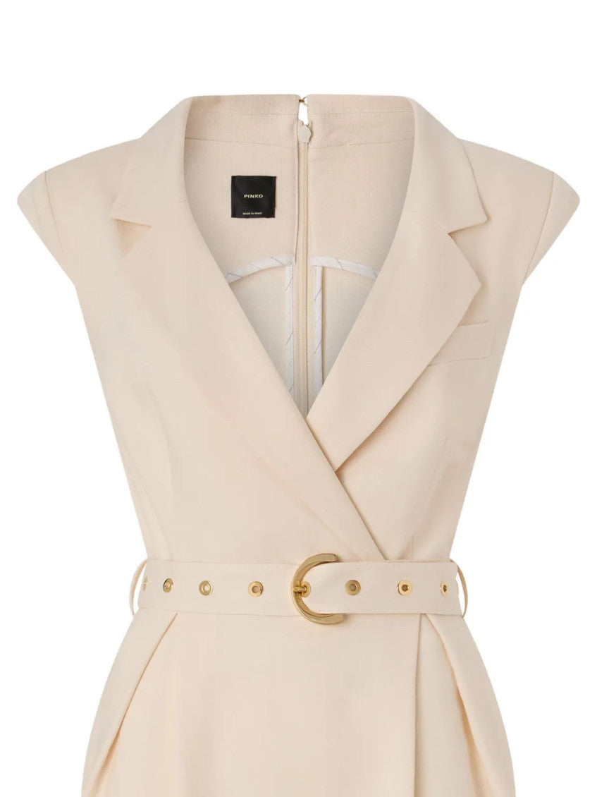 Beige Midi Wrap With Belt Dress 3