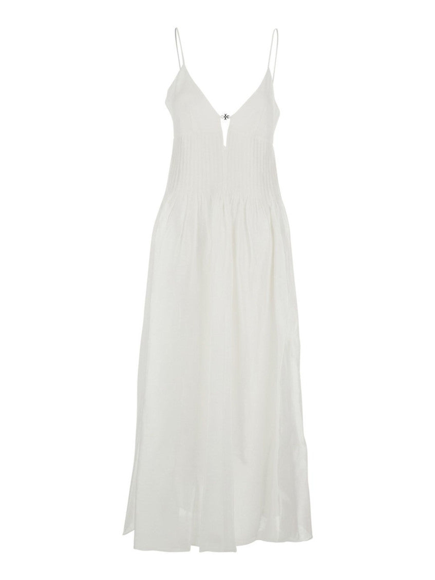 White V-Neck A-Line Dress 1