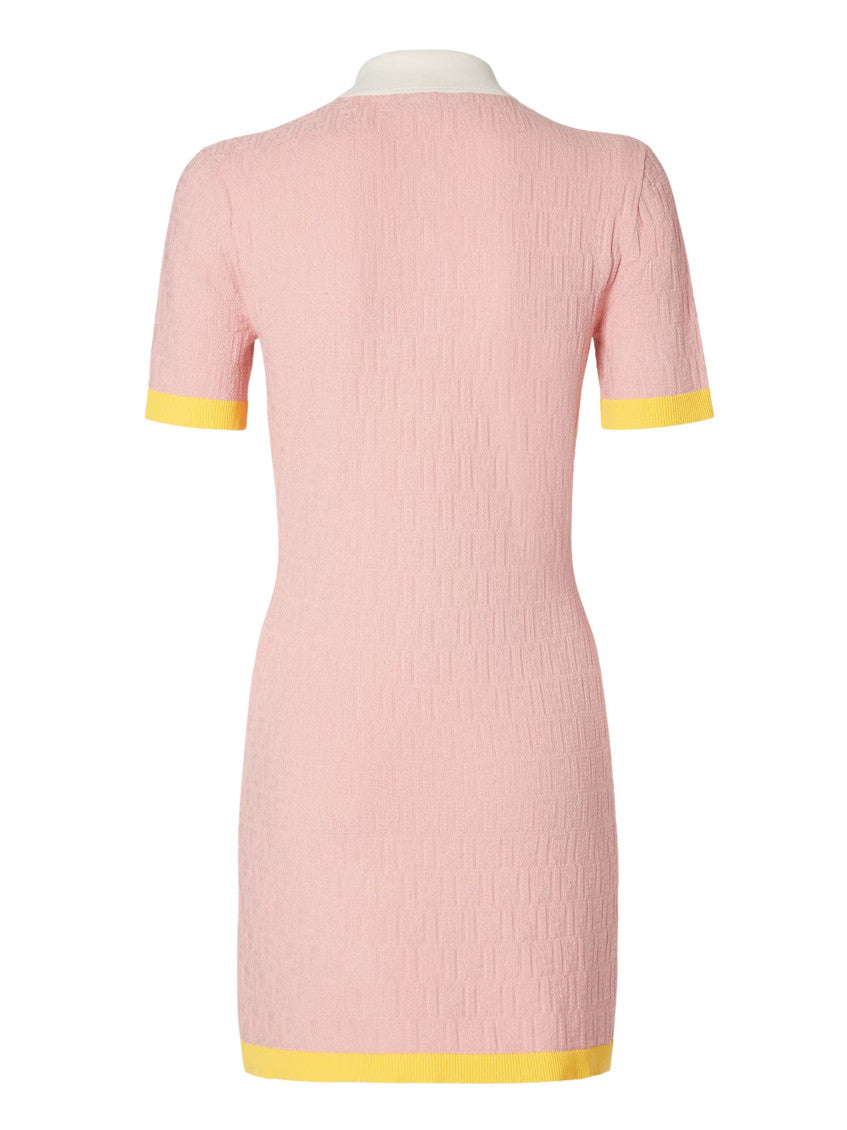 Pink Shirt Collar Mini Dress 2