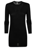Black Crew Neck Long Sleeves Dress 1