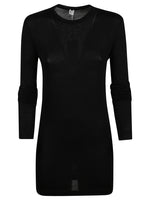 Black Crew Neck Long Sleeves Dress 1