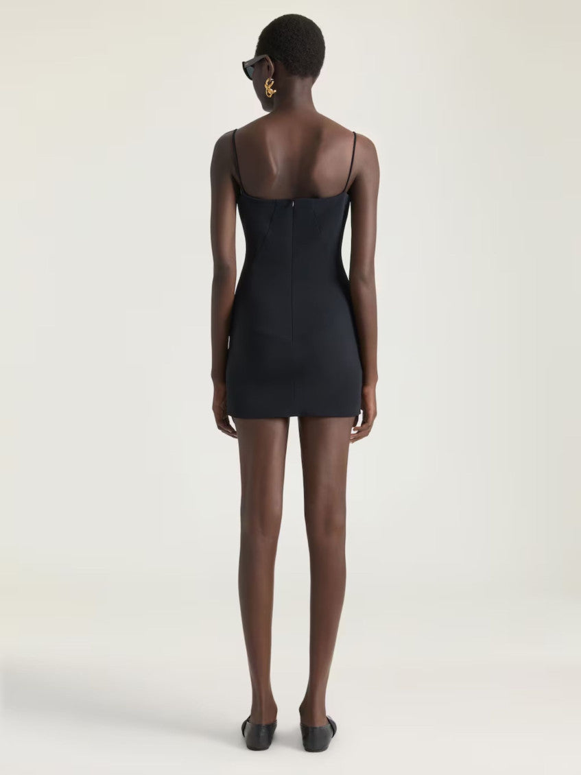 Black Square Neck Mini Dress 3