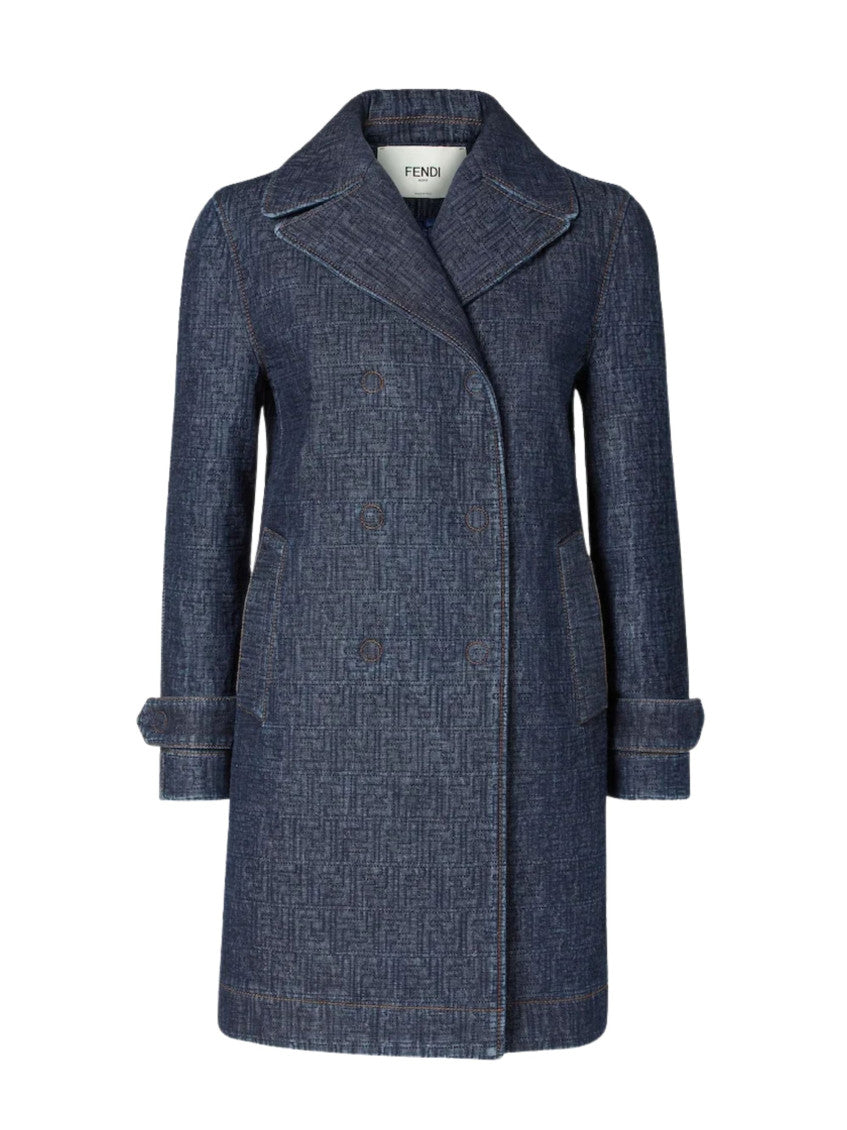 Blue Notched Lapel Denim Mini Dress 1