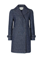 Blue Notched Lapel Denim Mini Dress 1