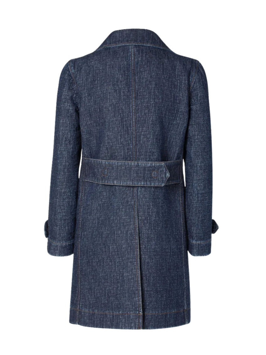 Blue Notched Lapel Denim Mini Dress 2
