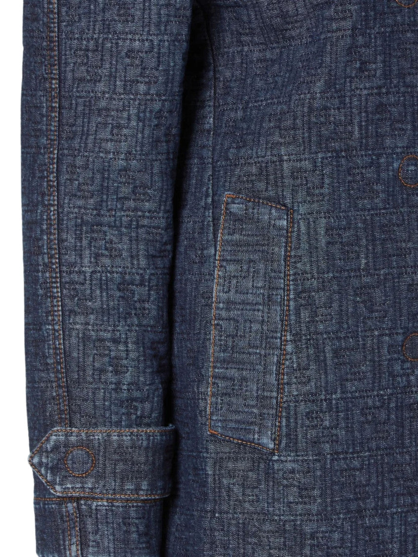 Blue Notched Lapel Denim Mini Dress 3