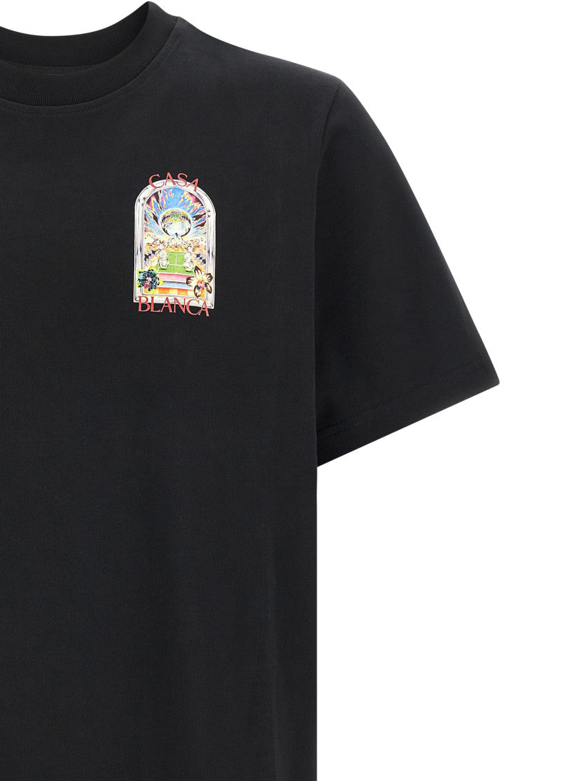 Black 'Tennis Landscape' T-shirt 3