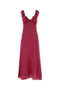 Pink  V-Neck Ruffle Maxi Dress 1