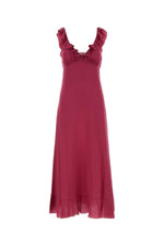 Pink  V-Neck Ruffle Maxi Dress 1