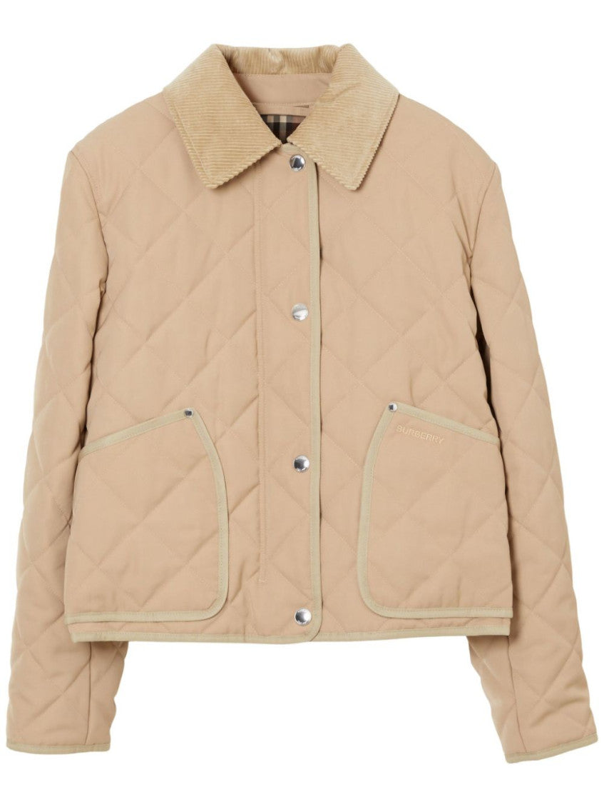 Beige Quilted Short Blazer 1