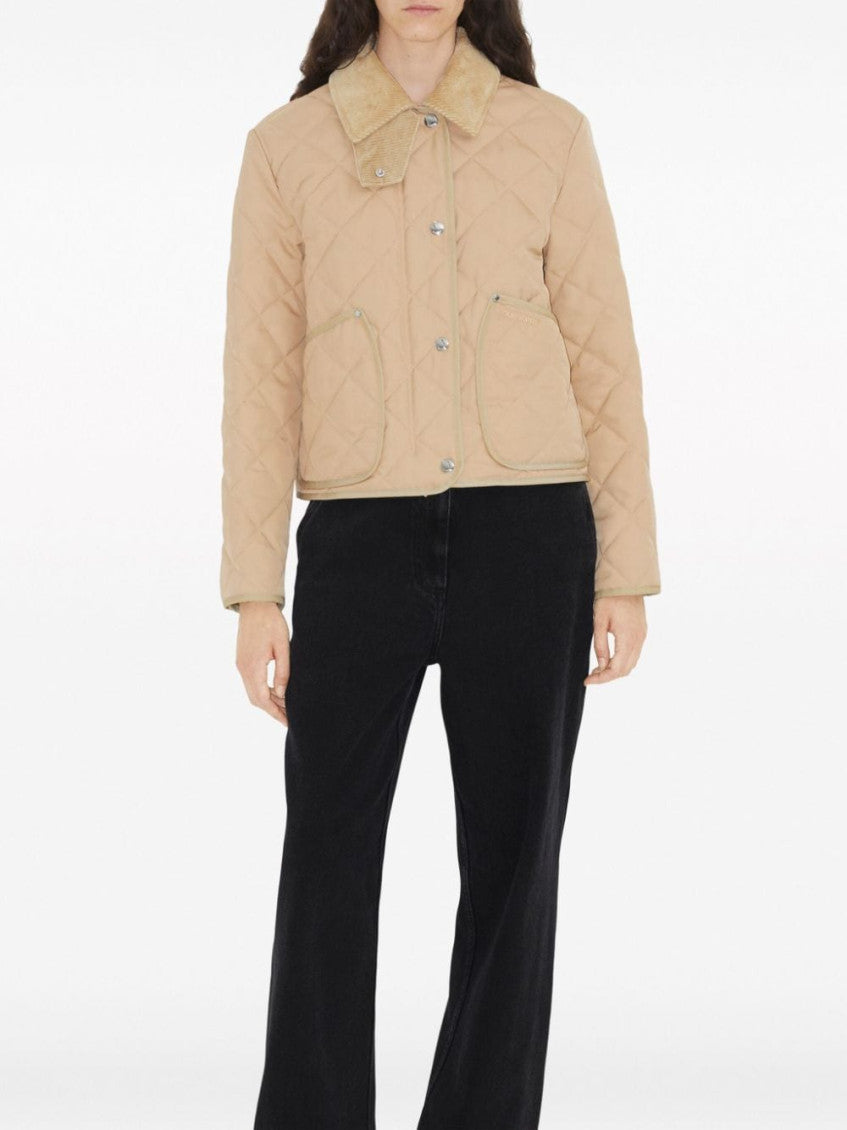 Beige Quilted Short Blazer 3