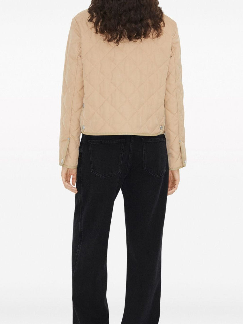 Beige Quilted Short Blazer 4