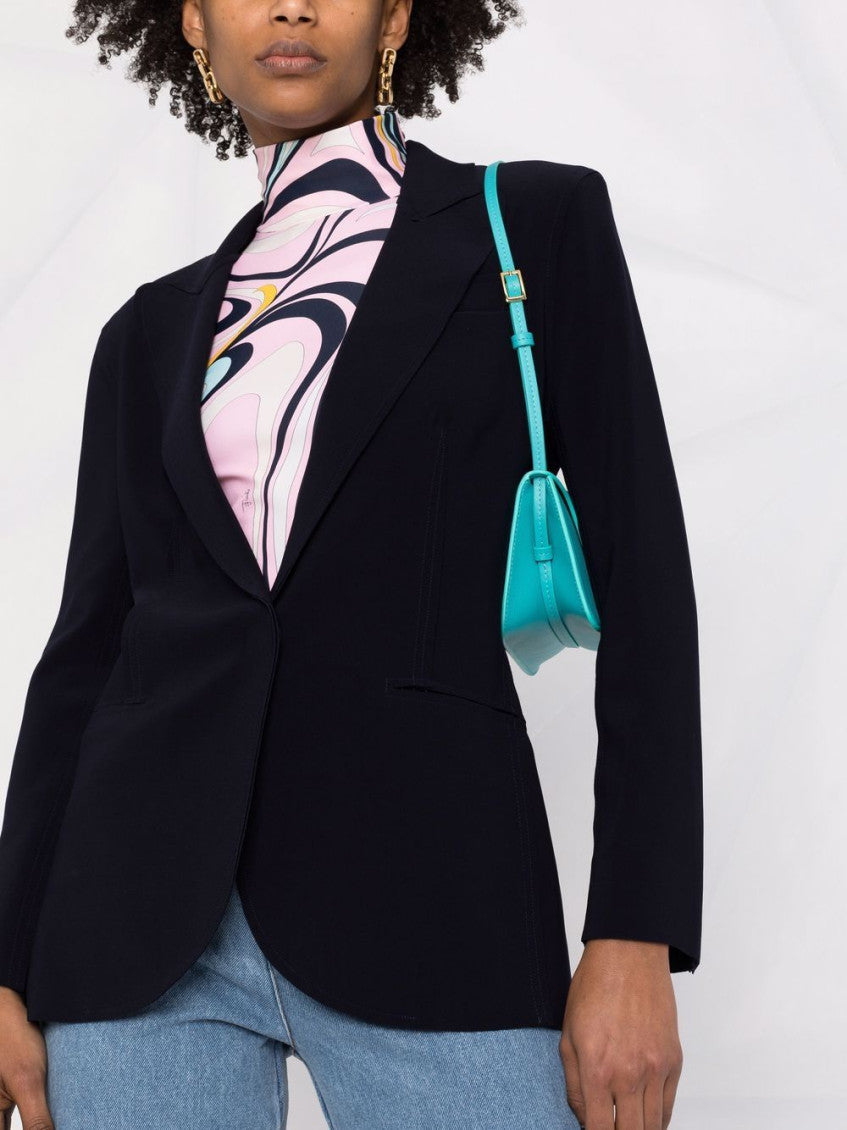 Dark Blue Single-breasted Jacket 4
