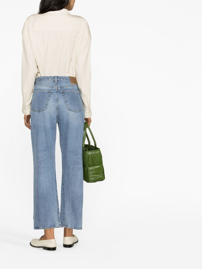 Blue Twisted seam denim cotton jeans 3
