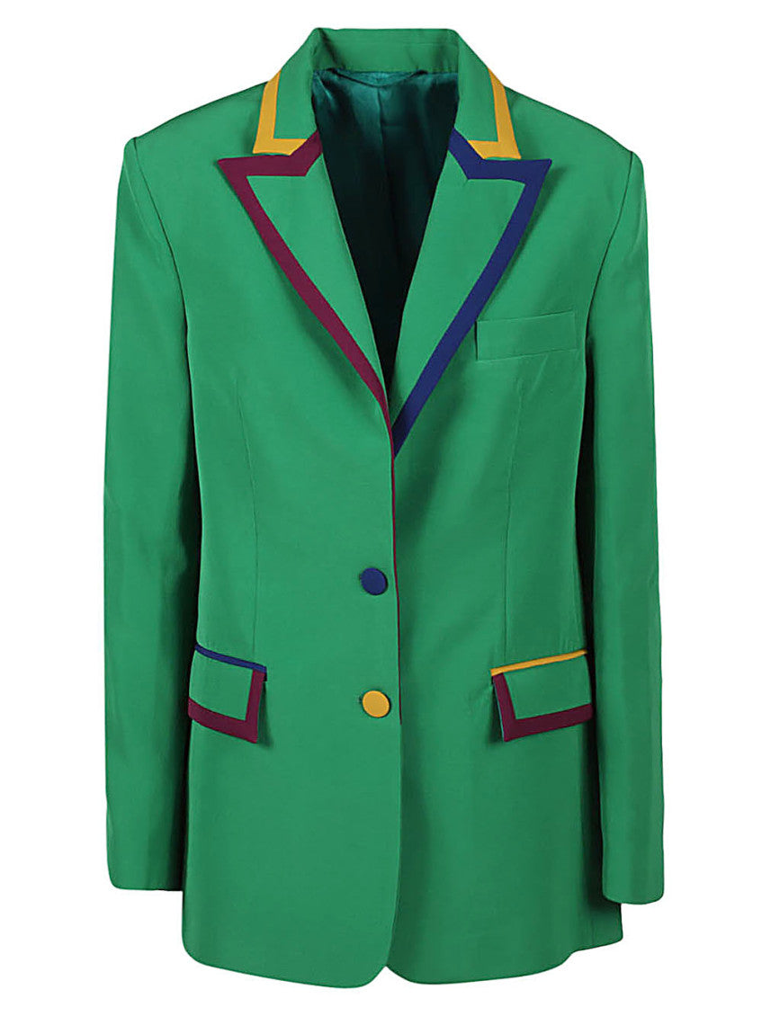 Green Single-breasted Blazer 1