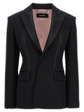 Black Single-breasted Wool Blazer 1