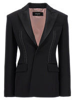 Black Single-breasted Wool Blazer 1