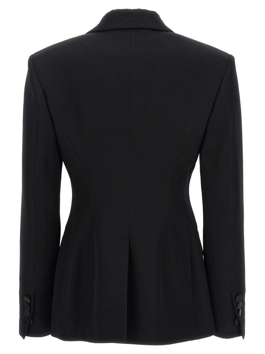 Black Single-breasted Wool Blazer 2