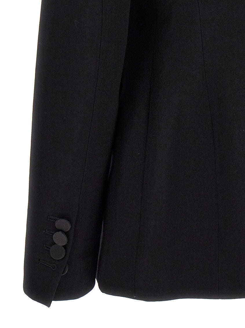 Black Single-breasted Wool Blazer 4