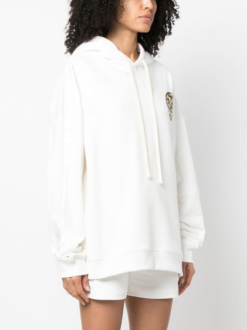 White Smiley logo cotton hoodie 2
