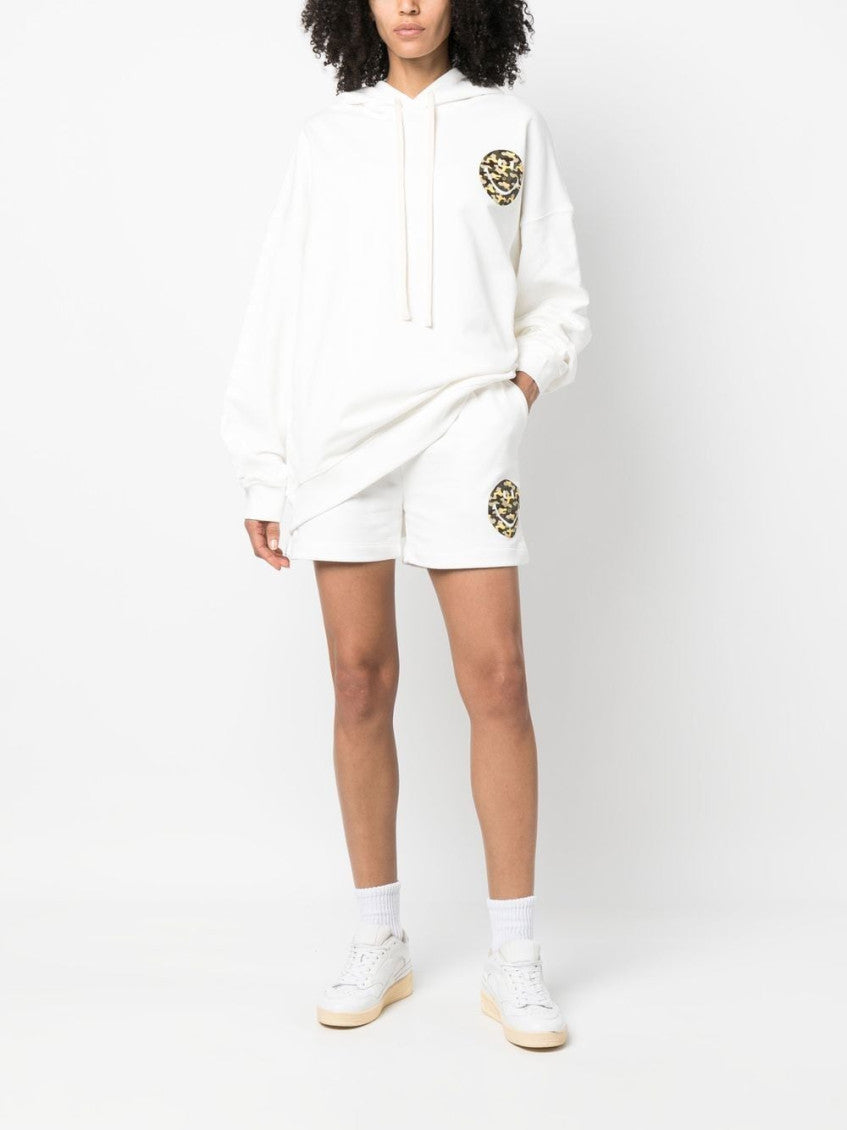 White Smiley logo cotton hoodie 3