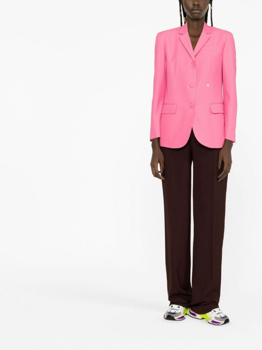 Light Pink Cotton Single-breasted Blazer 2