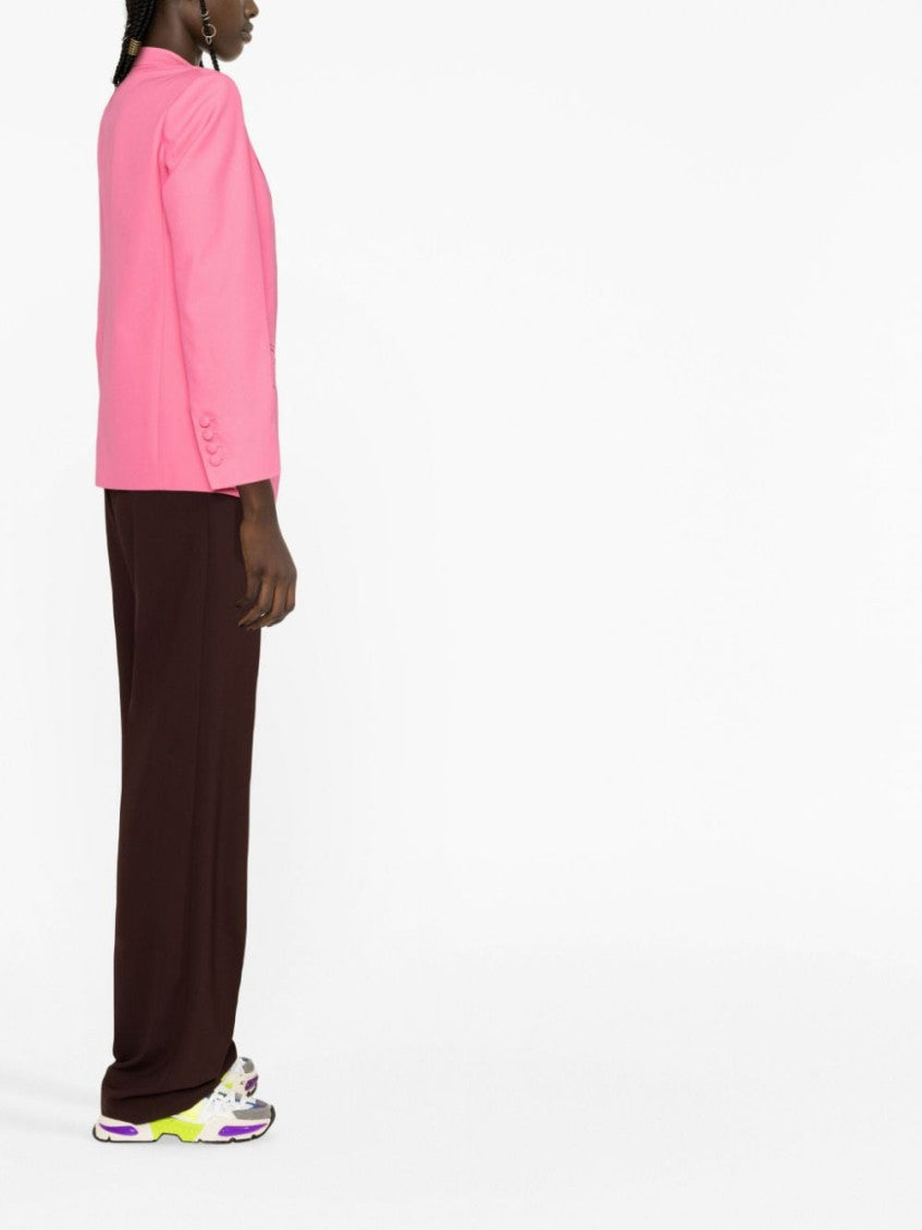 Light Pink Cotton Single-breasted Blazer 3