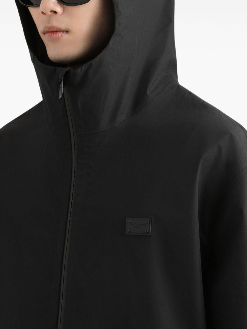 Black Hooded Cotton Jacket 2