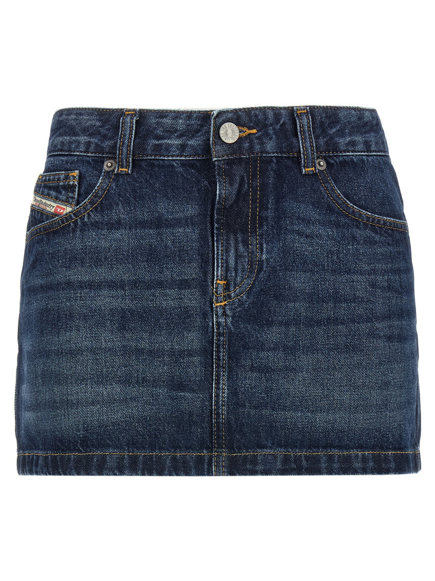 Blue Cotton Denim Skirt 1