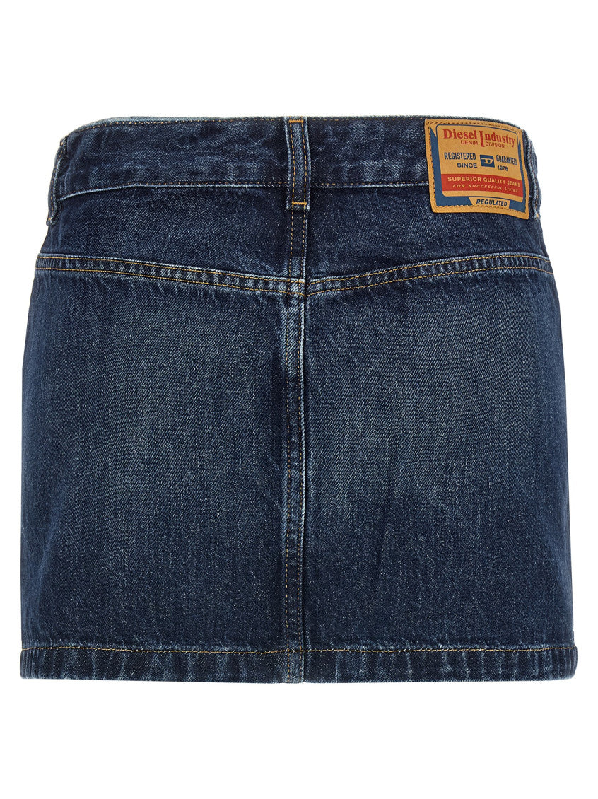 Blue Cotton Denim Skirt 2