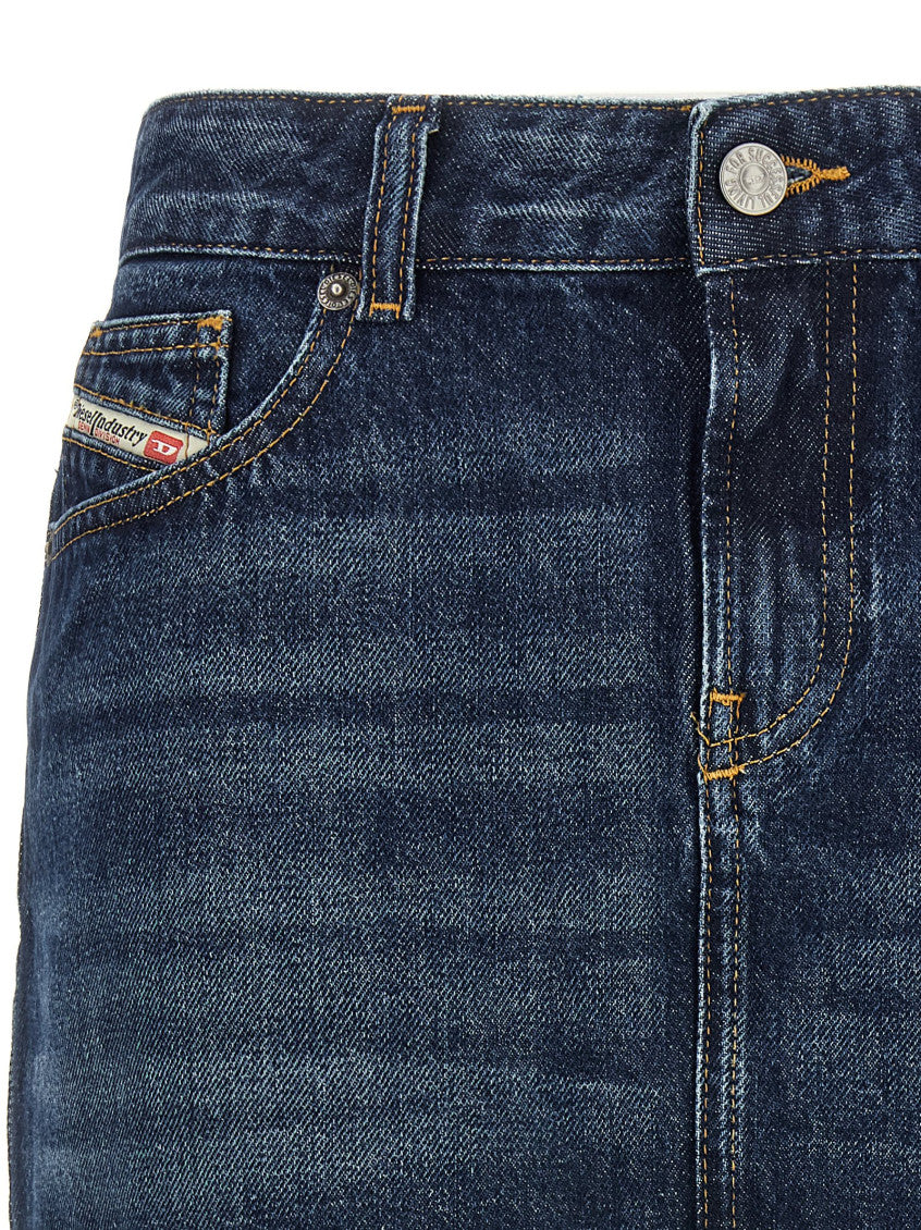 Blue Cotton Denim Skirt 3