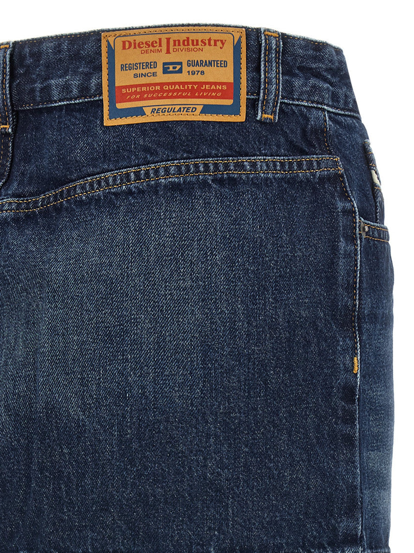 Blue Cotton Denim Skirt 4