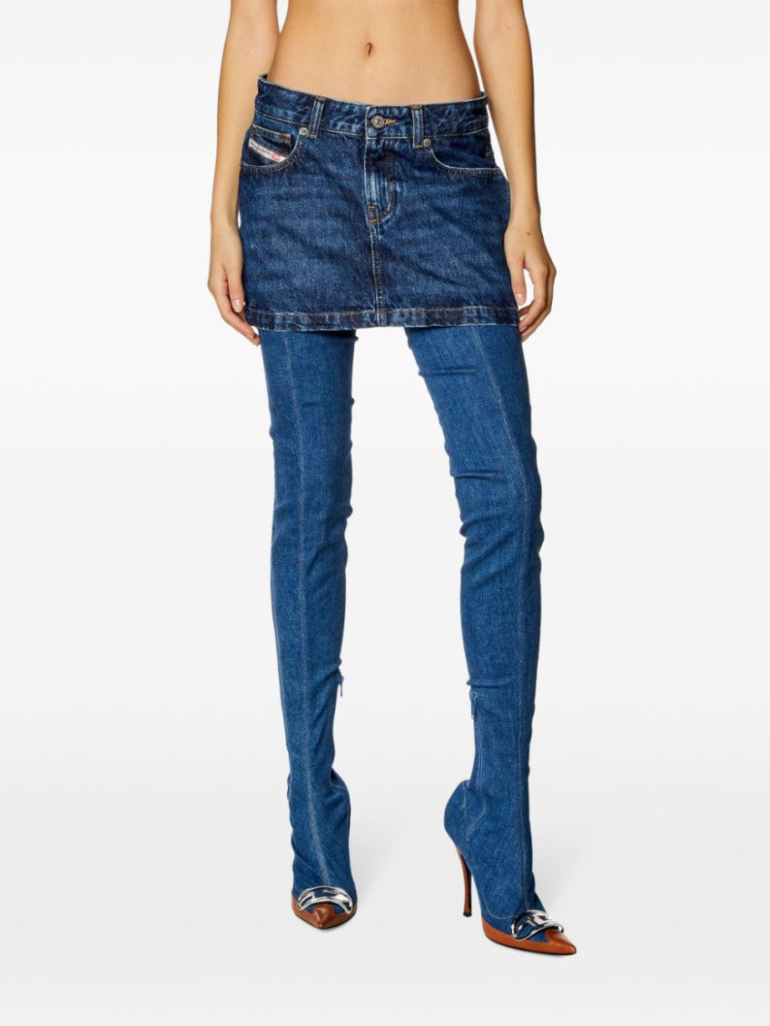 Blue Cotton Denim Skirt 5