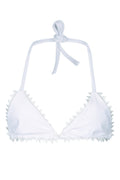 White Halter Neck Triangle Bikini Top 1